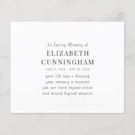 In Love Memory Memorial Modernes einfaches Angebot