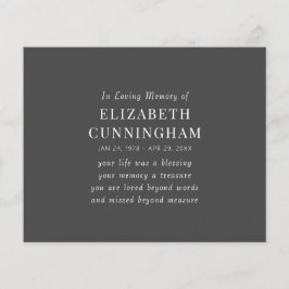 In Love Memory Memorial Modernes einfaches Angebot