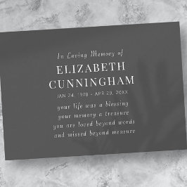 In Love Memory Memorial Modernes einfaches Angebot Ankündigung