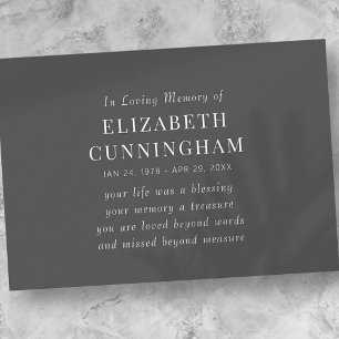 In Love Memory Memorial Modernes einfaches Angebot Ankündigung