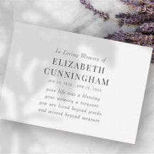 In Love Memory Memorial Modernes einfaches Angebot