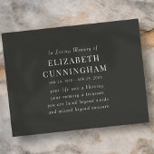 In Love Memory Memorial Modernes einfaches Angebot Postkarte