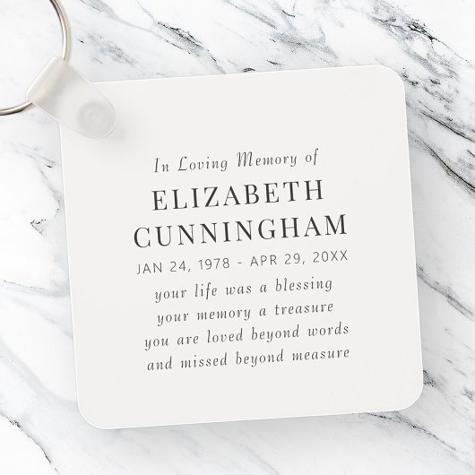 In Love Memory Memorial Modernes einfaches Angebot Schlüsselanhänger