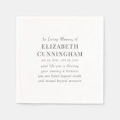 In Love Memory Memorial Modernes einfaches Angebot Serviette (Vorderseite)