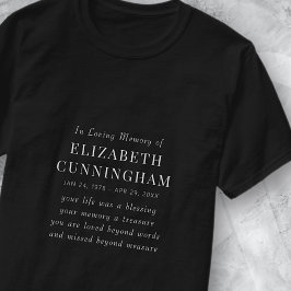 In Love Memory Memorial Modernes einfaches Angebot T-Shirt