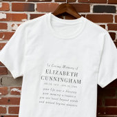 In Love Memory Memorial Modernes einfaches Angebot T-Shirt