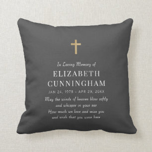 In Love Memory Memorial Modernes einfaches Kreuz Kissen