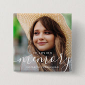 In Love Memory Memorial Modernes elegantes Foto Button (Vorderseite)