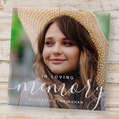 In Love Memory Memorial Modernes elegantes Foto Button