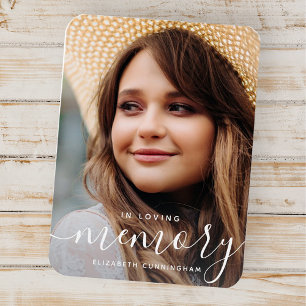 In Love Memory Memorial Modernes elegantes Foto Magnet