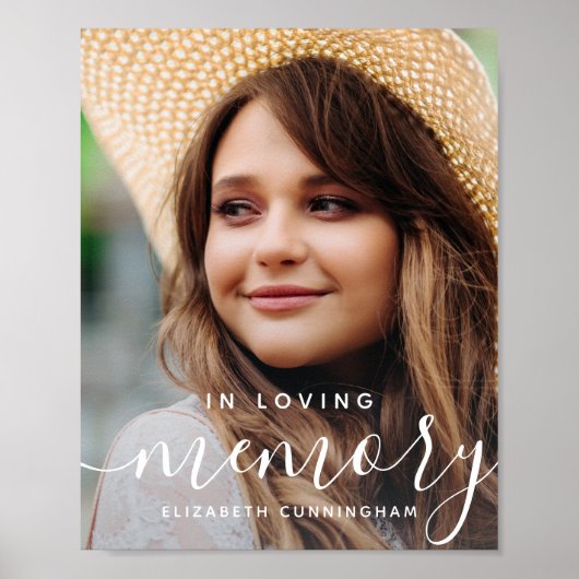 In Love Memory Memorial Modernes elegantes Foto Poster (Vorne)