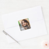 In Love Memory Memorial Modernes elegantes Foto Quadratischer Aufkleber (Umschlag)