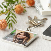 In Love Memory Memorial Modernes elegantes Foto Schlüsselanhänger (Seite)