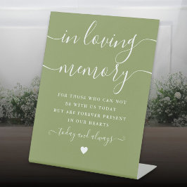 In Love Memory Memorial Moss Green Wedding Sockelschild
