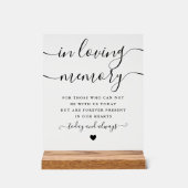 In Love Memory Memorial Script Hochzeit Acrylschild (Vorderseite)