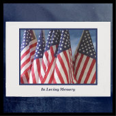 In Love Memory, Memorial Service, American Flags Einladung