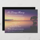 In Love Memory Memorial Service Sunset Lake Invi Einladung (Vorne/Hinten)