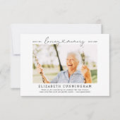 In Love Memory Memorial Simple Modern Foto Dankeskarte (Vorderseite)