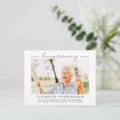 In Love Memory Memorial Simple Modern Foto Postkarte (Stehend Vorderseite)