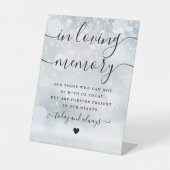 In Love Memory Memorial Winter Wedding Sockelschild (Vorderseite)