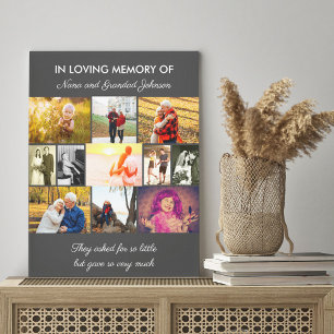 In Love Memory Memorial Zitat Gray Foto Collage Leinwanddruck