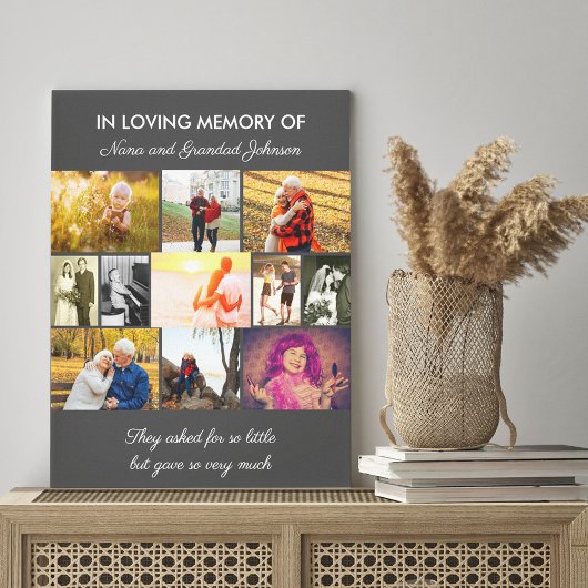 In Love Memory Memorial Zitat Gray Foto Collage Leinwanddruck
