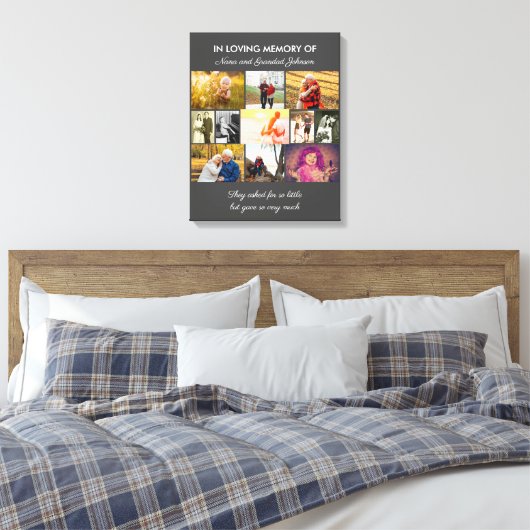 In Love Memory Memorial Zitat Gray Foto Collage Leinwanddruck (Insitu (Schlafzimmer))