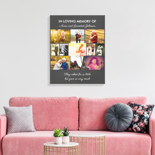 In Love Memory Memorial Zitat Gray Foto Collage Leinwanddruck (Insitu (Wohnzimmer))