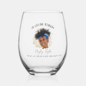 In Love Memory | Memorial zum Brushed Effect-Foto Weinglas Ohne Stiel (Vorderseite)