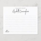 In Love Memory Minimalistisch Chic-Karte (Vorderseite)