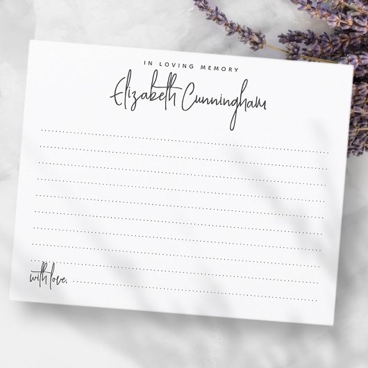 In Love Memory Minimalistisch Chic-Karte