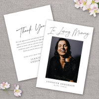 In Love Memory Minimalistisch Memorial Foto Card