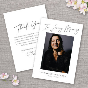 In Love Memory Minimalistisch Memorial Foto Card Einladung