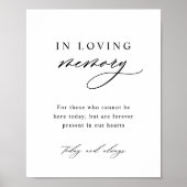 In Love Memory Minimalistisch Wedding Poster (Vorne)