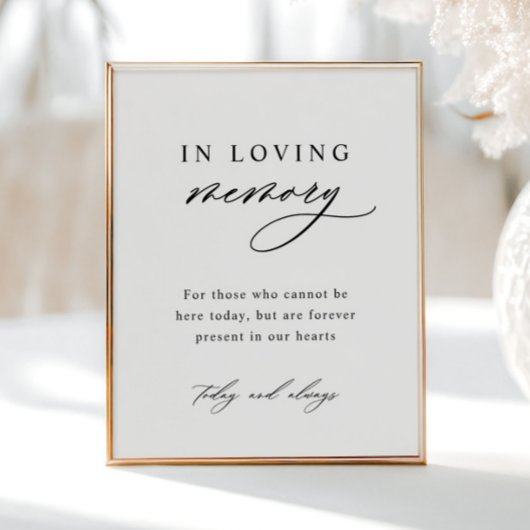 In Love Memory Minimalistisch Wedding Poster