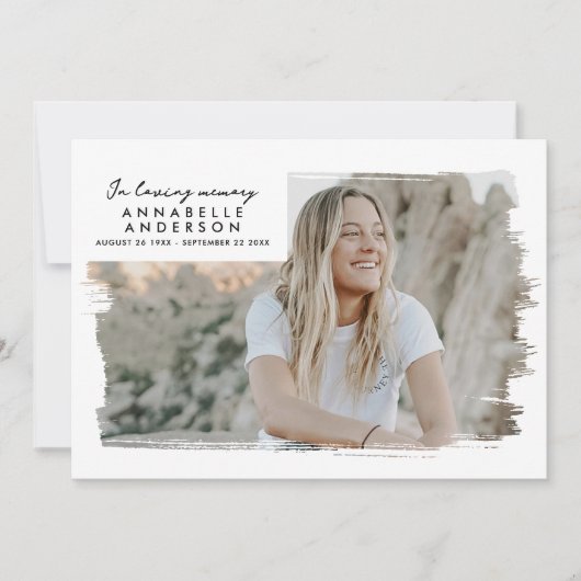 In Love Memory Modern 2-Foto Beerdigung/Gedenkfeie Dankeskarte (Vorderseite)