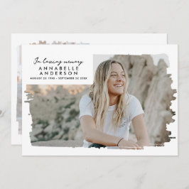 In Love Memory Modern 2-Foto Beerdigung/Gedenkfeie Dankeskarte