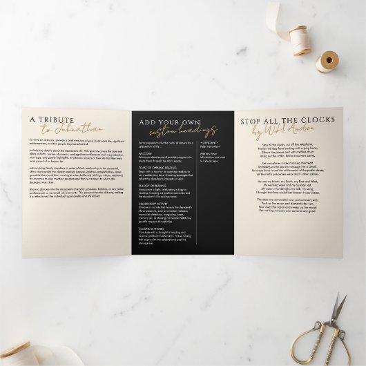 In Love Memory Modern 2-Foto-Elegante Gedenkstätte Dreifach-gefaltete Programmkarte (Innenseite)