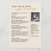 In Love Memory Modern 2-Foto-Elegante Gedenkstätte Programm (Rückseite)