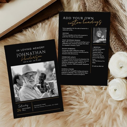 In Love Memory Modern 2-Foto-Elegante Gedenkstätte Programm