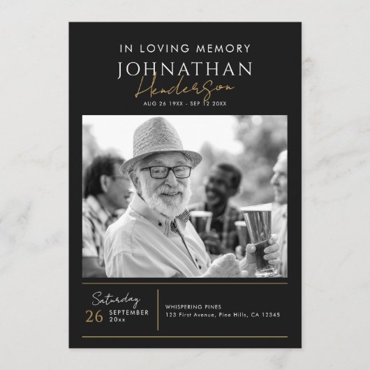 In Love Memory Modern 2-Foto-Elegante Gedenkstätte Programm (Vorderseite)