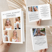 In Love Memory Modern 9-Foto geflochtene Beerdigun Programm