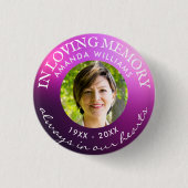 In Love Memory Modern Amethyst Mauve Iris Lila Button (Vorderseite)