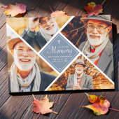 In Love Memory Modern Cross Multi Foto Dankeskarte