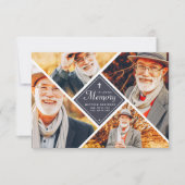 In Love Memory Modern Cross Multi Foto Dankeskarte (Vorderseite)