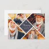 In Love Memory Modern Cross Multi Foto Dankeskarte (Vorne/Hinten)