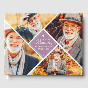 In Love Memory Modern Cross Multi Foto Gästebuch