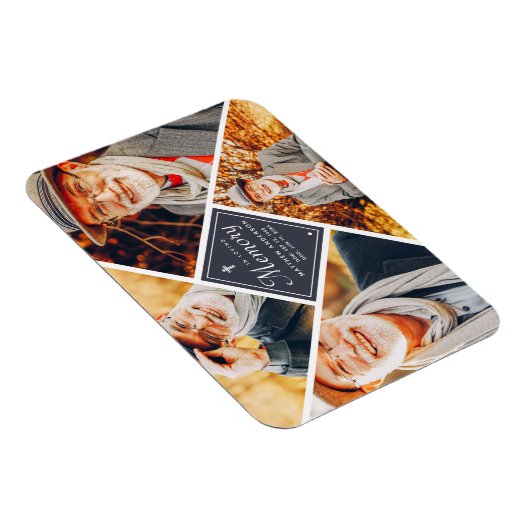 In Love Memory Modern Cross Multi Foto Magnet (Rechte Seite)