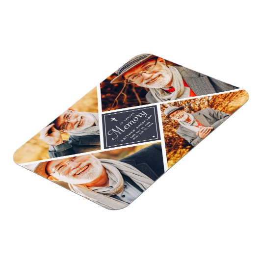 In Love Memory Modern Cross Multi Foto Magnet (Linke Seite)