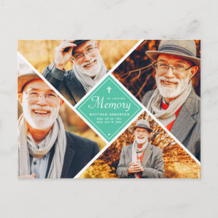 In Love Memory Modern Cross Multi Foto Postkarte